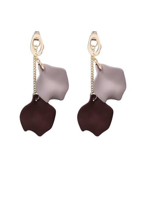 A Alloy With Imitation Gold Plated Simplistic Leaf Drop Earrings