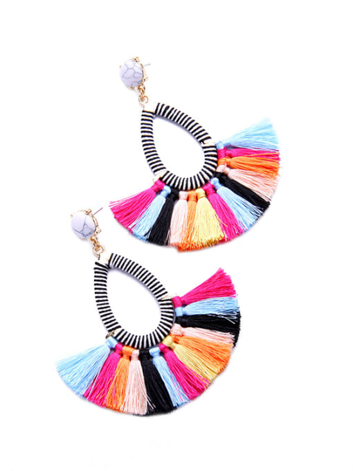KM Colorful Fan-shape Women Stud drop earring 1