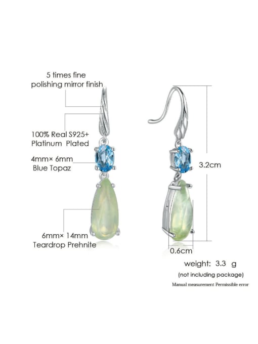 ZK Fashion Water Drop Natural Stones Drop Earrings 2