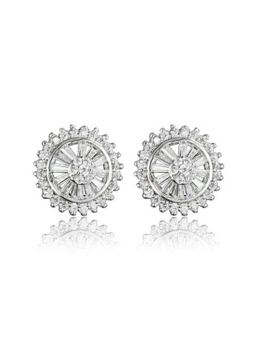 SANTIAGO Exquisite Round Shaped AAAA Zircon Stud Earrings 0