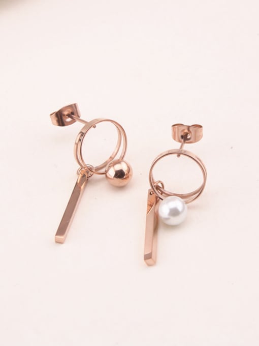 GROSE Temperament Fashion Round Titanium Earrings