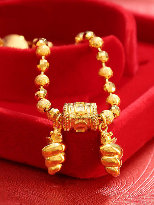 XP Copper Alloy 24K Gold Plated Classical Beads Bracelet 1
