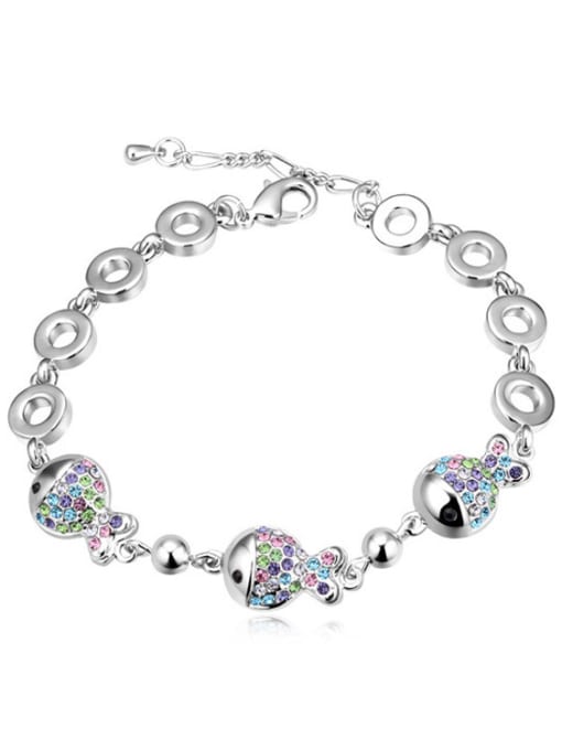 4 Fashion Tiny austrian Crystals Little Fish Alloy Bracelet