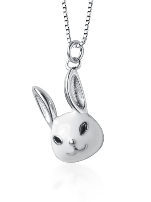 Rosh 925 Sterling Silver With Platinum Plated Cute Rabbit Necklaces 2