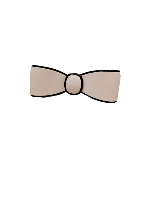 7.5cm-off white Alloy With Cellulose Acetate  Fashion Bowknot Barrettes & Clips