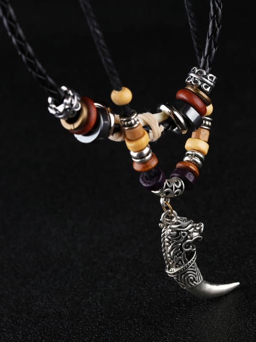 Open Sky Personalized Beads Wolf Tooth shaped Sweater Chain 2