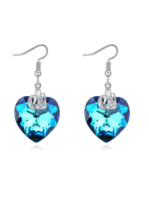 blue Fashion Heart austrian Crystal Alloy Earrings