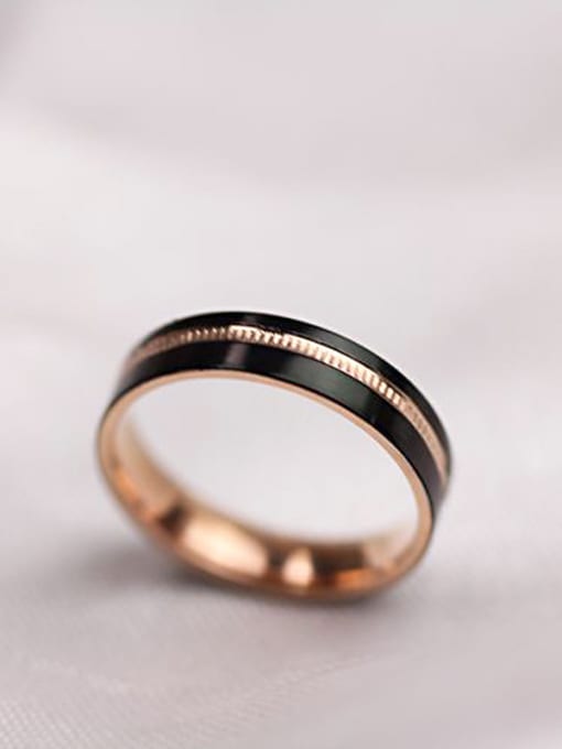 GROSE Black Glue Rose Gold Plated Ring 0