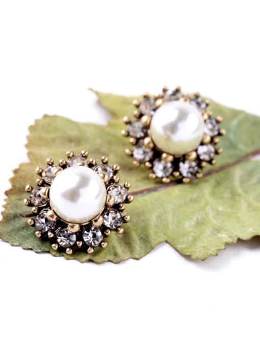 KM Small Lovely Artificial Pearls stud Earring 1