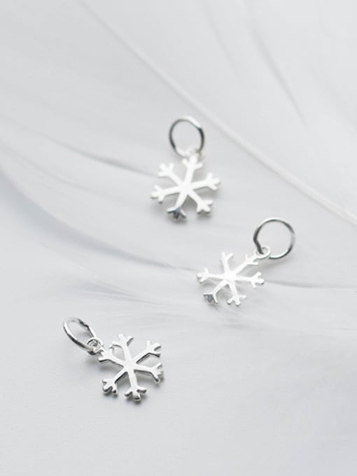 FAN 925 Sterling Silver With Silver Plated Fashion snowflake Charms 0