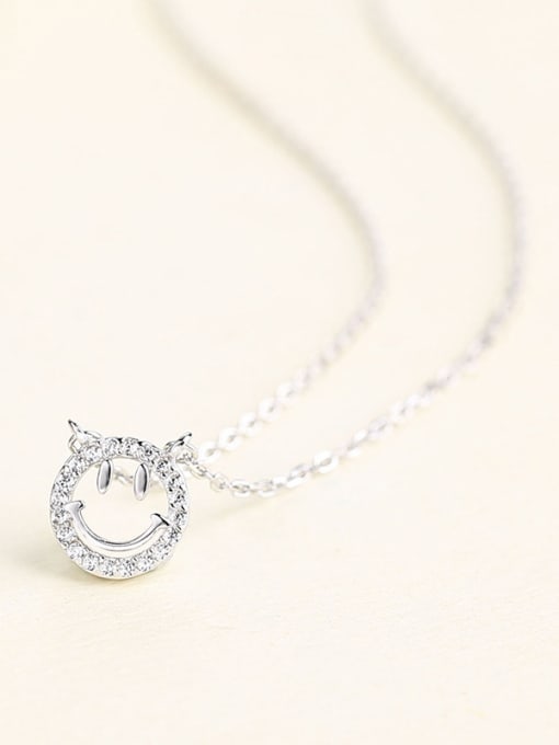 One Silver All-match Smiling Face Necklace 2