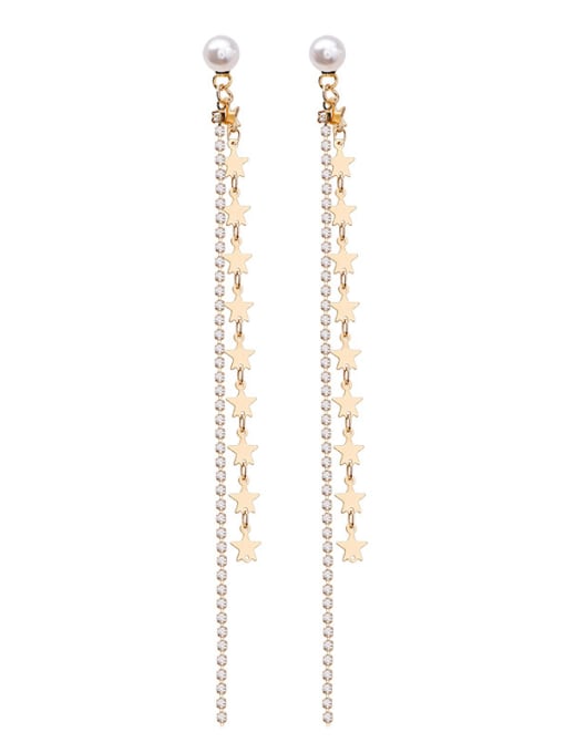Girlhood Alloy With Gold Plated Fashion Star Drop Earrings