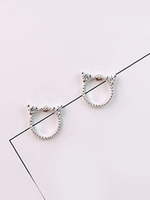 Peng Yuan Little Cat Zircon Stud Earrings 0