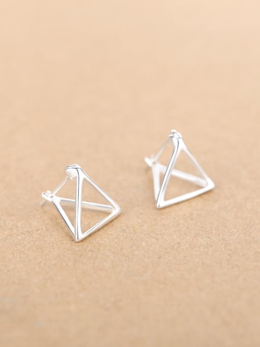 Peng Yuan Simple Hollow Solid Triangle stud Earring 2