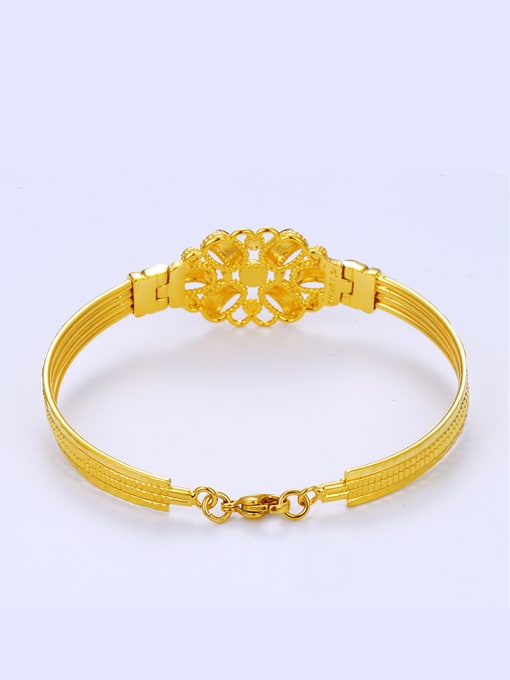 XP Copper Alloy 23K Gold Plated Classical Flower Bracelet 1