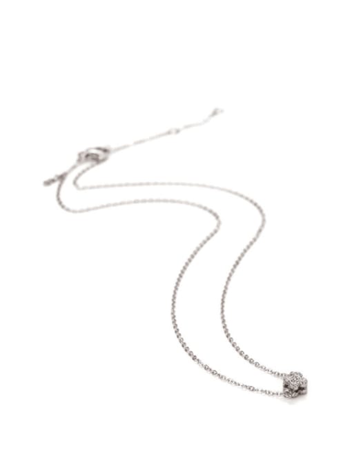 white Gold Korean Style Exquisite Plum Single Diamond Necklace