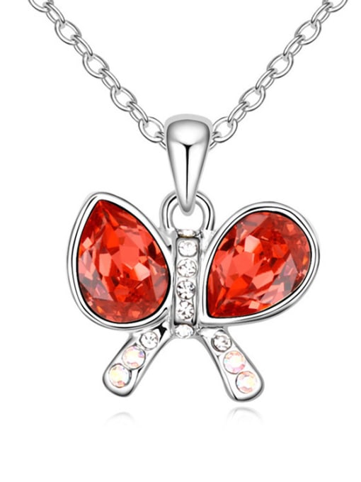 QIANZI austrian Elements Crystal Necklace Jiaoutiancheng bow crystal pendant Pendant with Zi 4