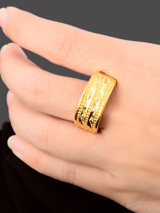Yi Heng Da Exquisite 24K Gold Plated Geometric Shaped Copper Ring 2