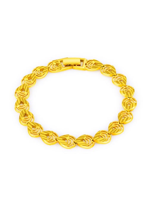 Yi Heng Da Women Water Drop Shaped Gold Plated Copper Bracelet
