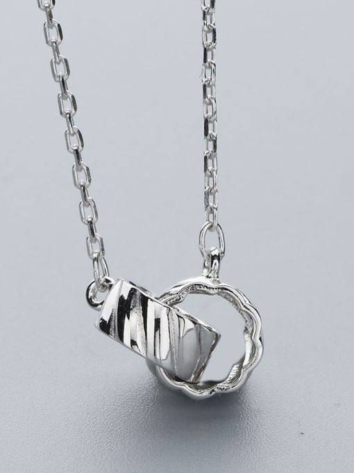 One Silver Simply Round Necklace 2