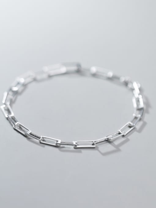 Rosh 925 Sterling Silver With Platinum Plated Simplistic Hollow  Geometric Bracelets 1