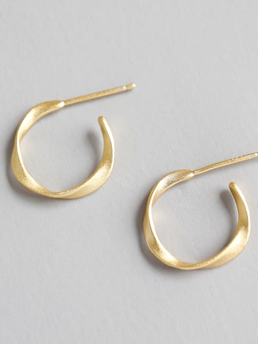 DAKA 925 sterling silver simplism fashion twisted earrings