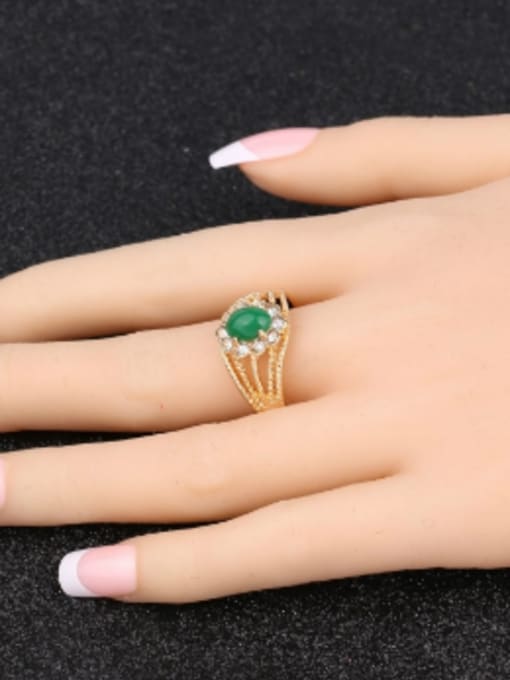 Gujin Retro style Resin stone Gold Plated Alloy Ring 1