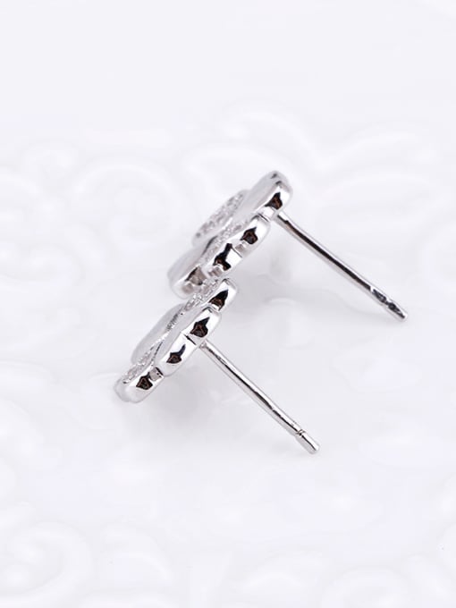 OUXI 925 Sterling Silver Flower-shaped AAA Zircon stud Earring 4