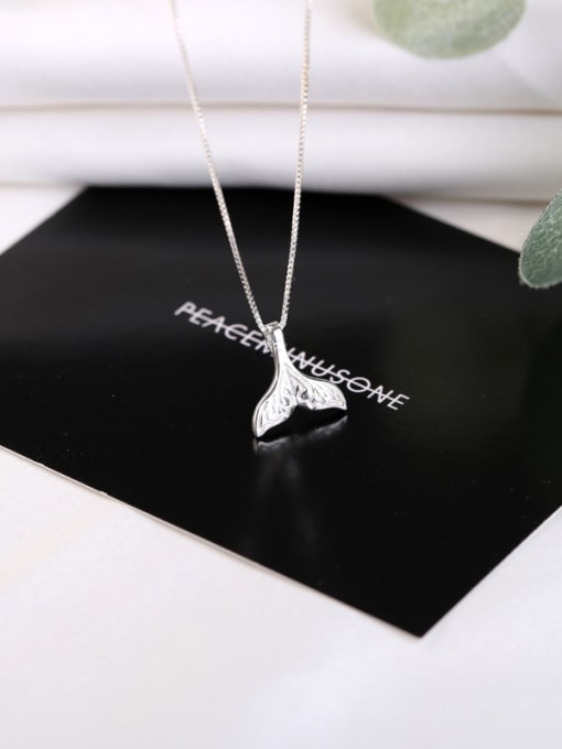 Peng Yuan Simple Mermaid Tail Silver Necklace 2