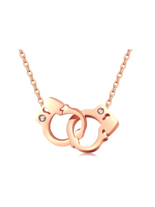 Open Sky Personalized Little Handcuffs Titanium Necklace