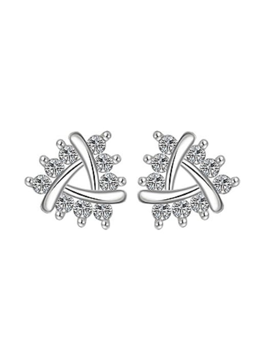 OUXI 2018 Simple Zircon Women Stud Earrings 0