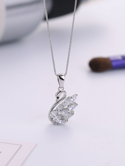 One Silver Exquisite Swan Pendant 4
