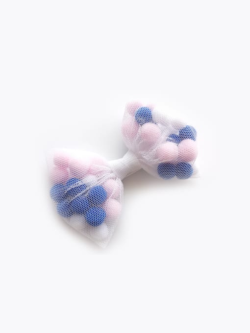 White and  Blue Yarn Balls Hair clip