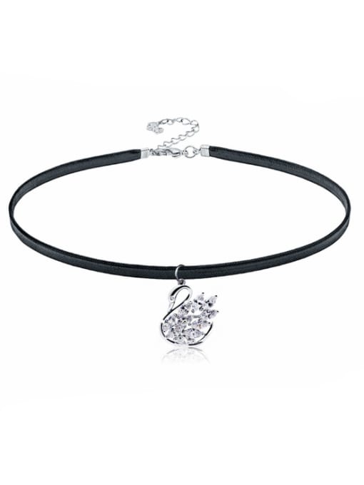 BSL Stainless Steel With Fashion Swan Necklaces 0