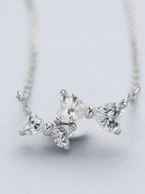 One Silver S925 Silver Bowknot Necklace 2