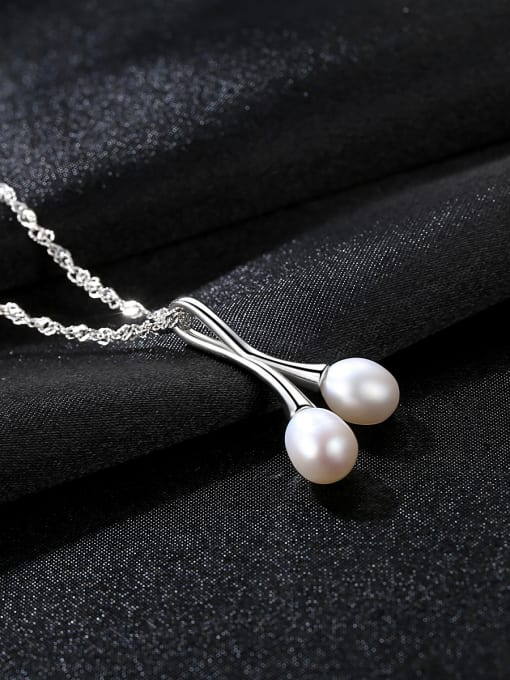 CCUI Pure silver  natural pearls  minimalist design style necklace 2