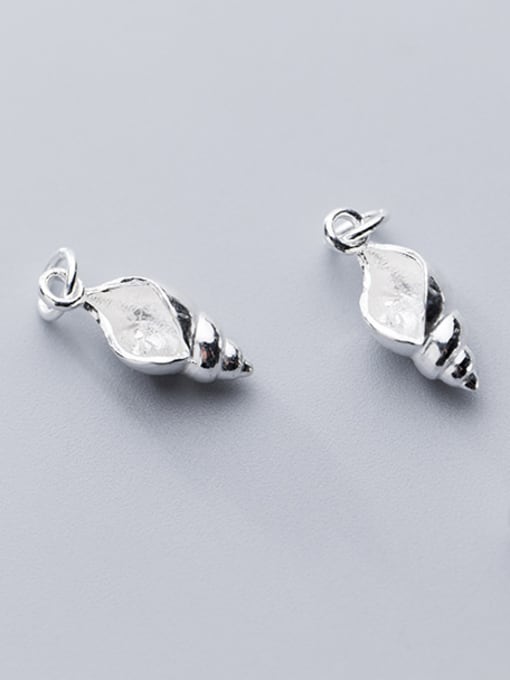 FAN 925 Sterling Silver With Silver Plated Cute conch Charms 0