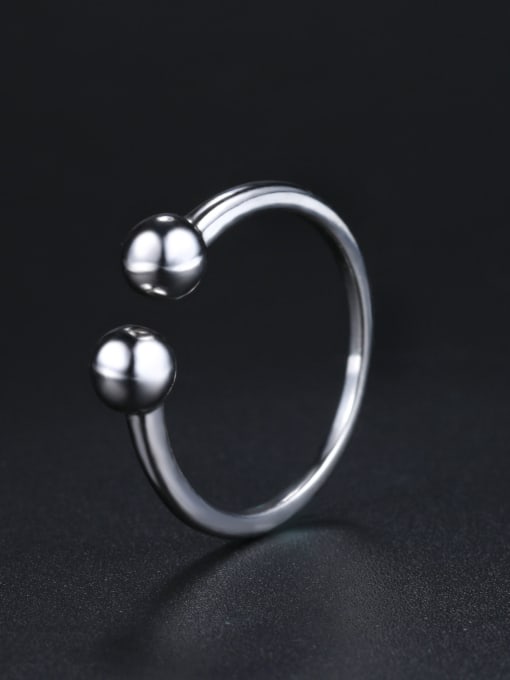 ZK 925 Sterling Silver Little Beads Opening Ring 0