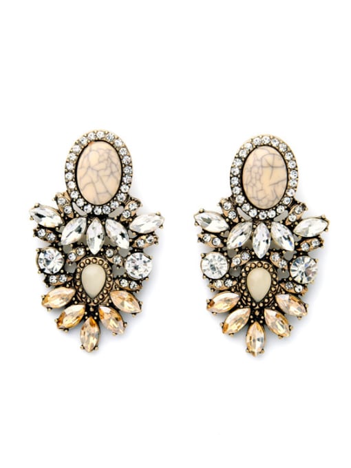 KM Exquisite Rhinestones Stud Chandelier earring 0