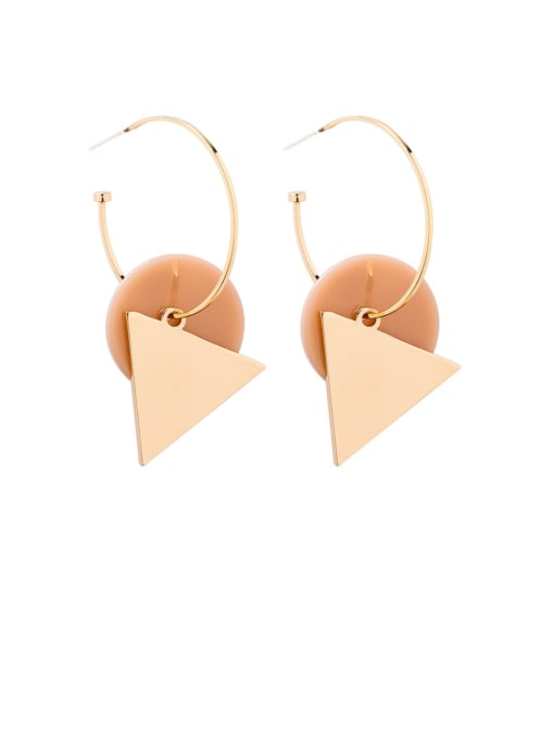 Girlhood Alloy With Gold Plated Personality Geometric Drop Earrings 2