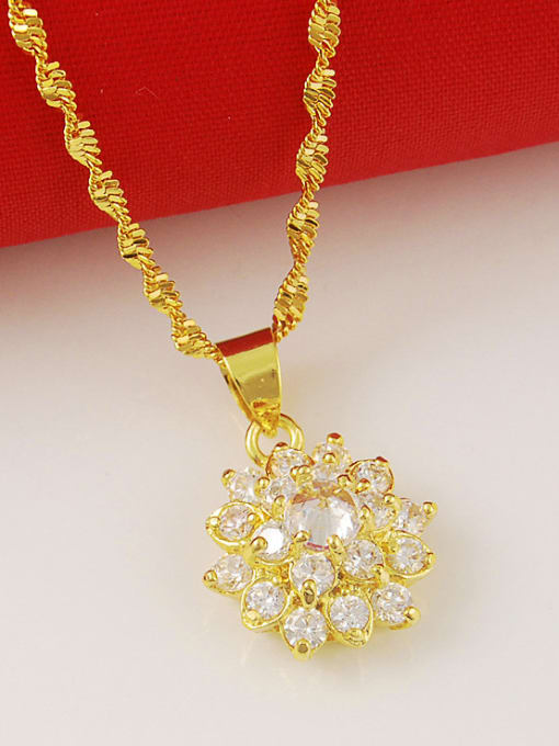Yi Heng Da High Quality Flower Shaped Rhinestone Women Necklace 2