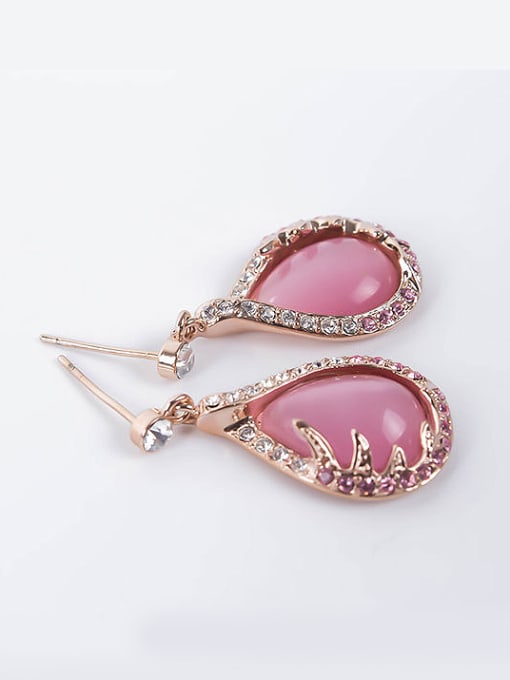 BESTIE Alloy Rose Gold Plated Fashion Water Drop shaped Opal Two Pieces Jewelry Set 1