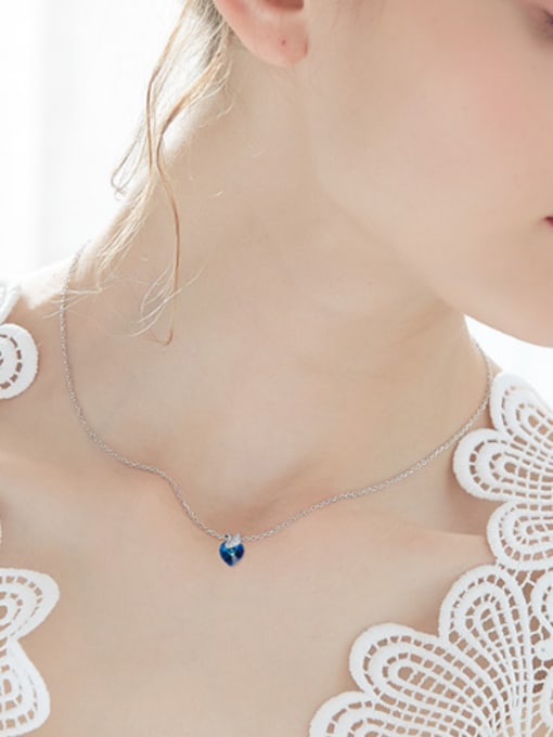 CEIDAI Fashion Heart-shaped austrian Crystal Swan Necklace 1
