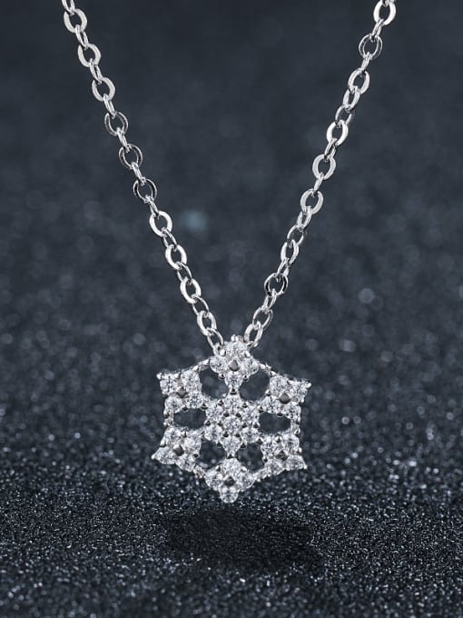 sliver 925 Sterling Silver With Platinum Plated Personality Geometric Necklaces