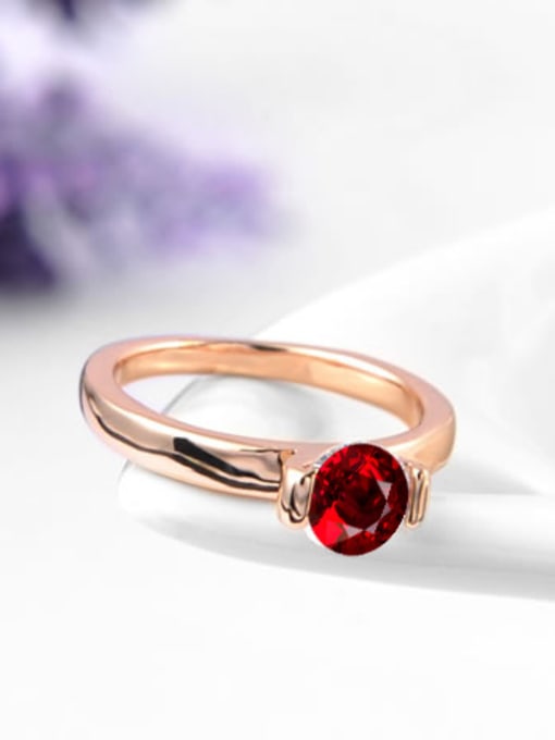 Ronaldo High-quality Red Swiss Zircon Geometric Ring 1