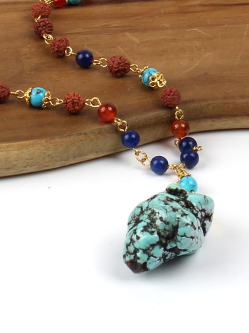 N6013-A Irregular Turquoise Pendant Creative Fashion Necklace