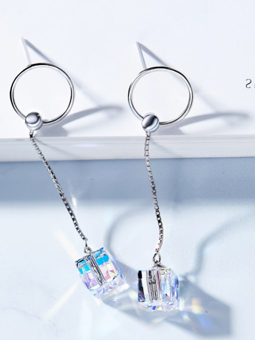 CEIDAI S925 Silver Square-shaped threader earring 3