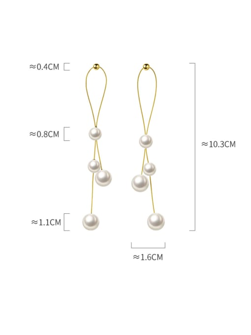 Rosh 925 Sterling Silver With Gold Plated Personality Round Drop Earrings 2