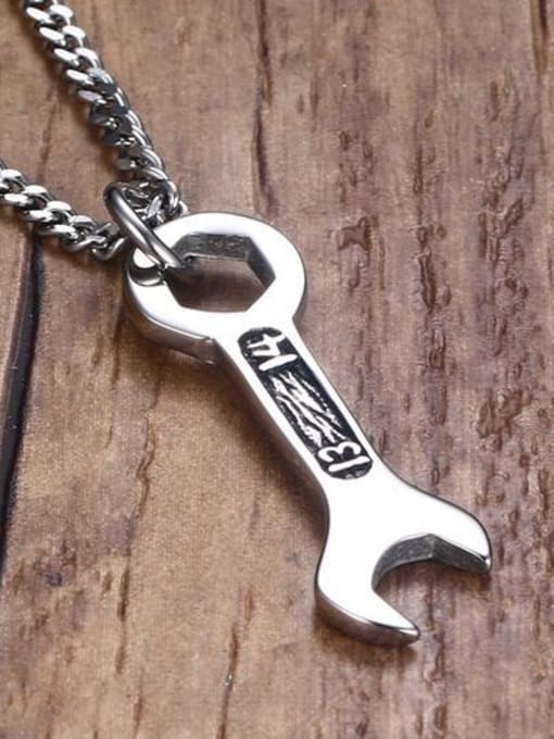 CONG Trendy Wrench Shaped Stainless Steel Men Pendant 1