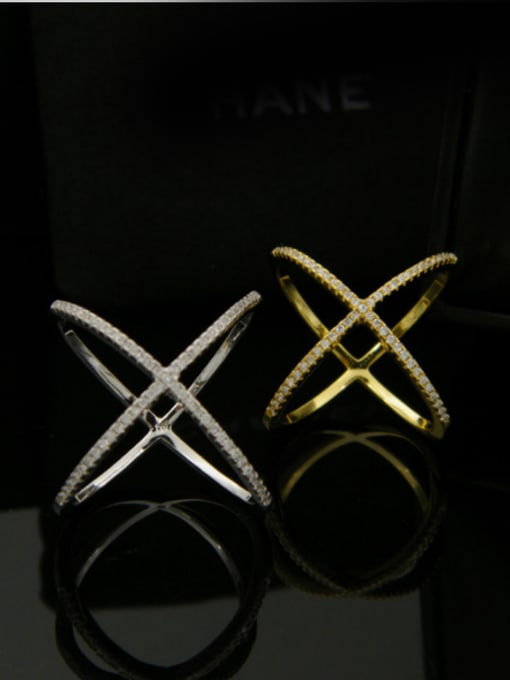 My Model Simple Cross Lines Stacking Ring 2